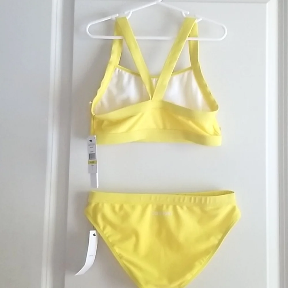 Calvin Klein Girls Swimsuit 2 Piece Bikini Yellow Size 8 - 10